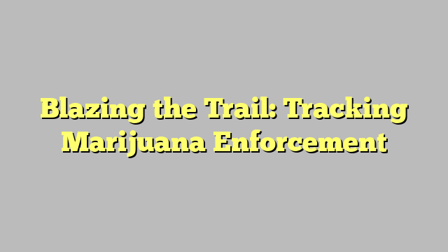 Blazing the Trail: Tracking Marijuana Enforcement